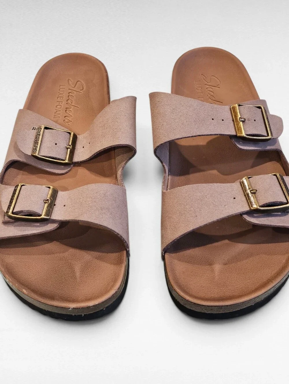 Skechers Two Strap Sandals Taupe Size 8